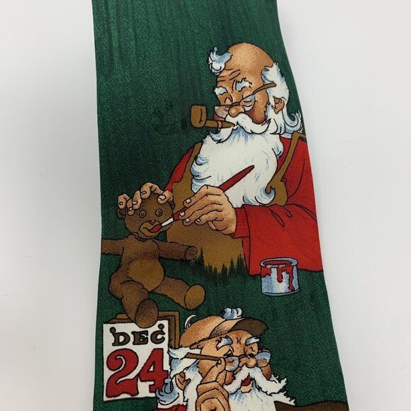 Christmas Hallmark Tie Santa Claus Holiday Novelty Necktie SpecialTies 56" Green - Picture 5 of 8